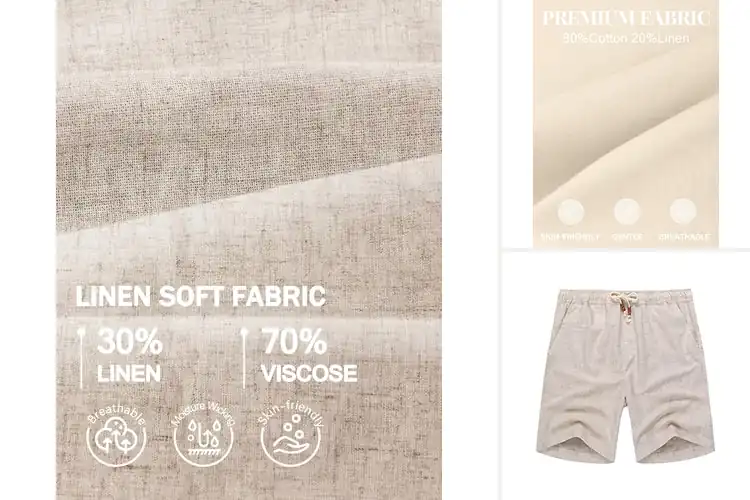 Detailed view of Best Breathable Linen Shorts