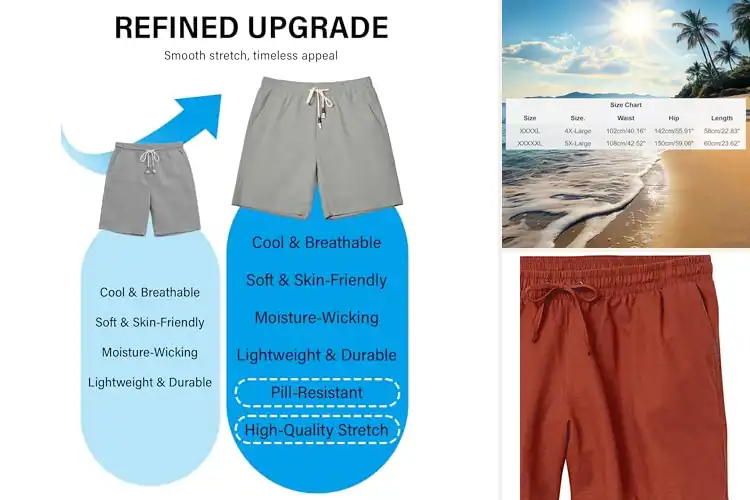 Detailed view of Best Easy Care Linen Shorts: Your Summer Style Upgrade