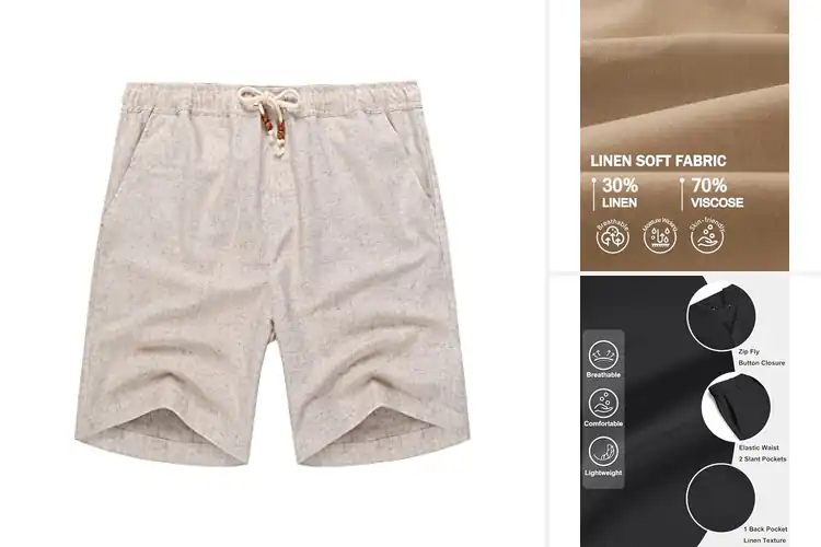 Detailed view of Best Flat Front Linen Shorts