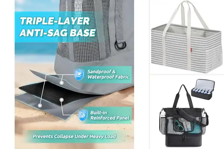 Detailed view of Best Reinforced Beach Tote Bag
